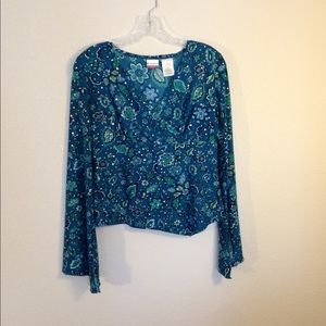 No Boundaries Turquoise Top Long Sleeve